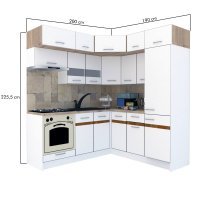 Bucatarie de Colt BIG GENA NEW ST. 190-200, Wenge / Decor K004